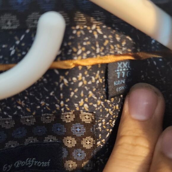 Men's "Blu" by Polifroni longsleeve button-down shirt, size XXL - Picture 3 of 4